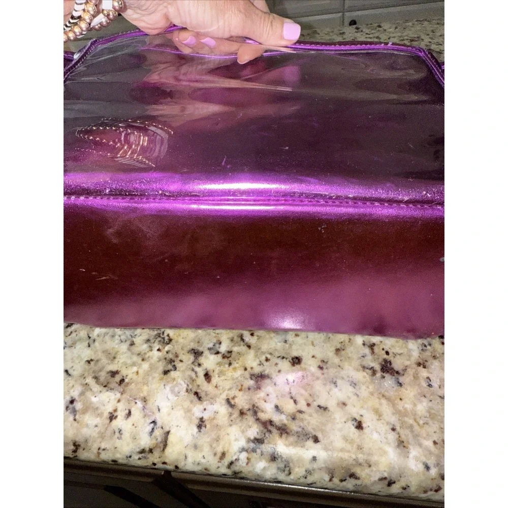 Younique Bright Hot‎ Pink Magenta Fuchsia Make-Up Organizer Bag Purse • VGUC‼